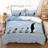 Penguin Duvet Cover 2 Piece Set, Soft Microfiber Quilt Cover Bedding Sets With Pillowcases For Kids Adult Comforter Cover Double