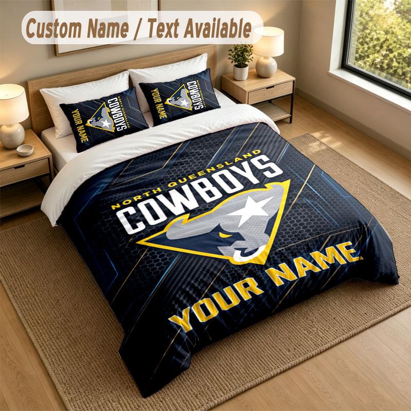 Bedding Set 1 Duvet Cover 2 Pillowcases North Queensland Cowboys Print Soft Bed Linen Bedroom Decor