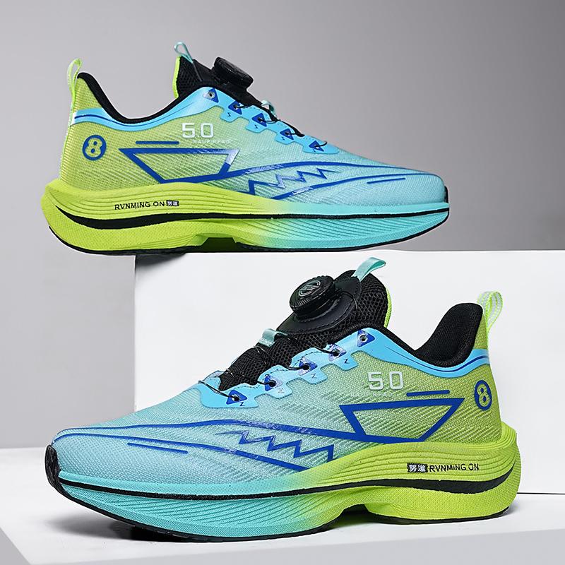 Rotating Button Big Children's Men's Shoes Summer Breathable Mesh Sports Shoes Boys and Teenagers Running Shoes