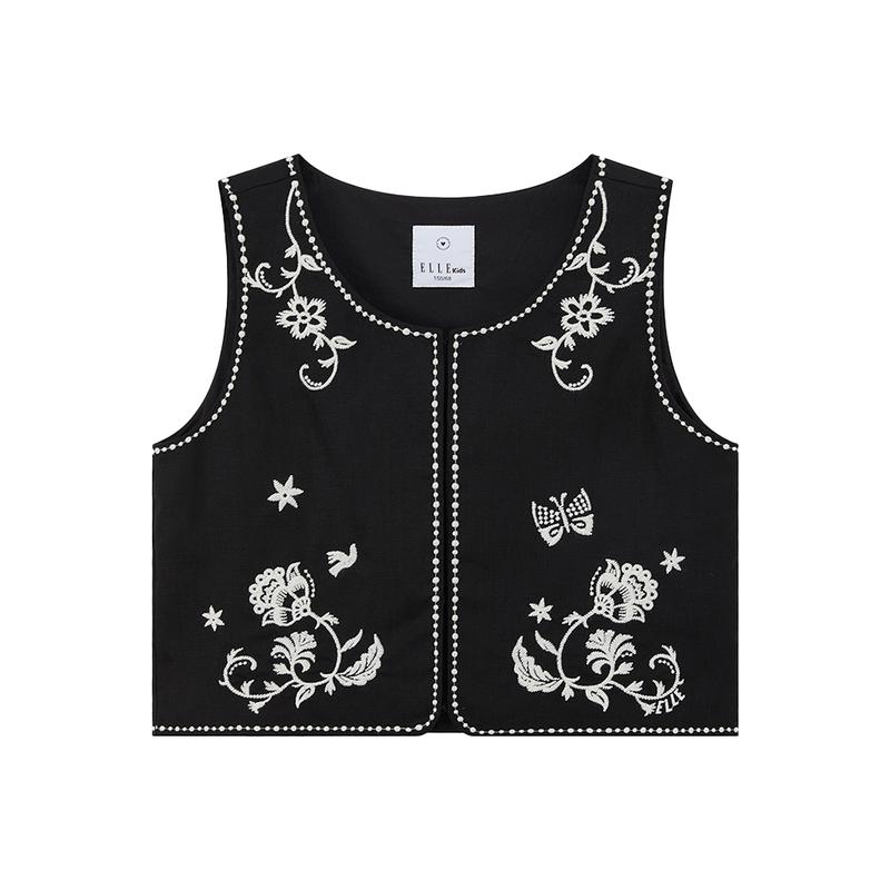 ELLE KIDS Girls  Summer Casual Linen Blend Vest 130