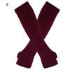 Striped Elbow Gloves Women Emo Gloves Winter Warm Long Sleeves Gloves Women Fingerless Stripe Hip-Hop Knitted Elbow Mittens