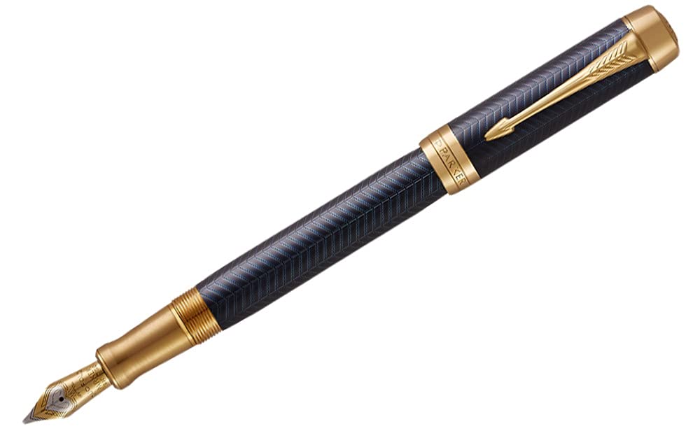

Перьевая ручка Parker Duofold Prestige Blue Chevron GT Centennial Nib F Fine Point DUOFOLD Письмовий інструмент PARKER [Елемент] синій