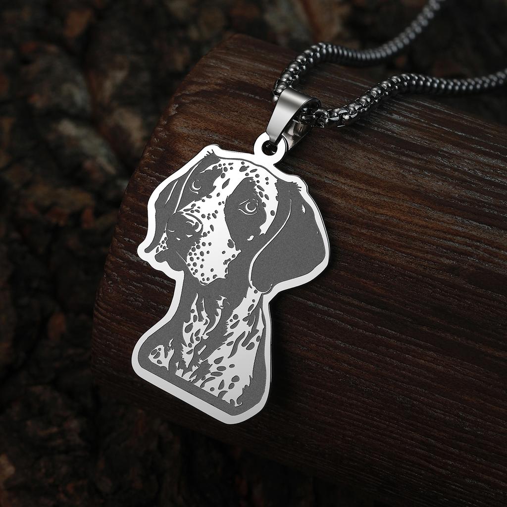 Kinitial Cute Dog Puppy Pendant Necklace For Women Men Stainless Steel Charm Necklace Wholesale Christmas Gift Jewelry