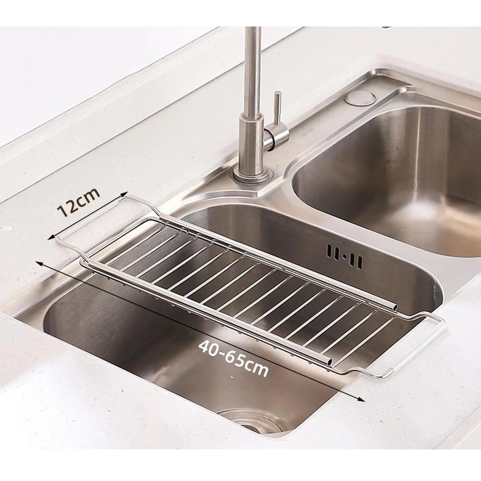 

Sink Drain Rack Adjustable Heavy Duty for Kitchen Home Multipurpose Sink Organizer Storage Rack Utensil Dishcloth Holder