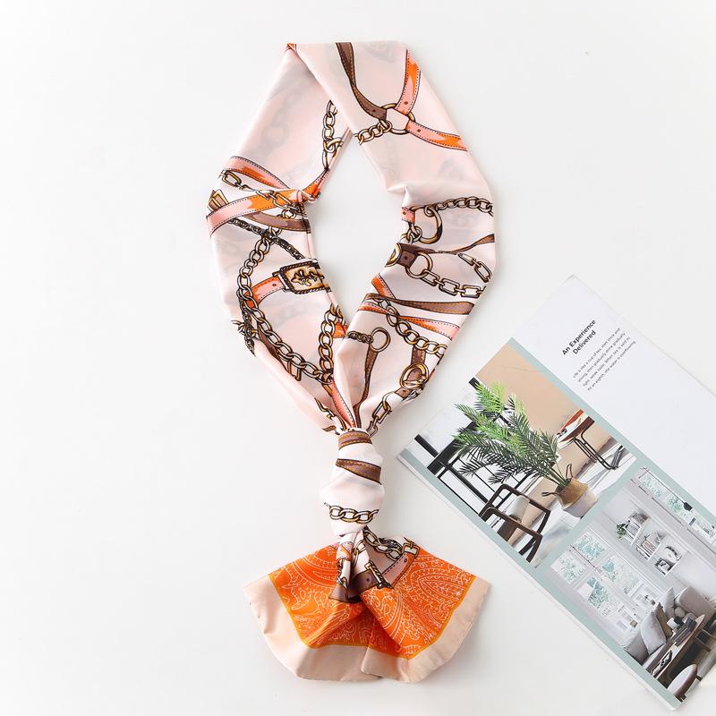 Luxury Ribbon Silk Scarf 15*145Cm Red Headband Neckerchief Foulard Hair Scarfs Neck Tie Lady Skinny Scarves Soft Satin