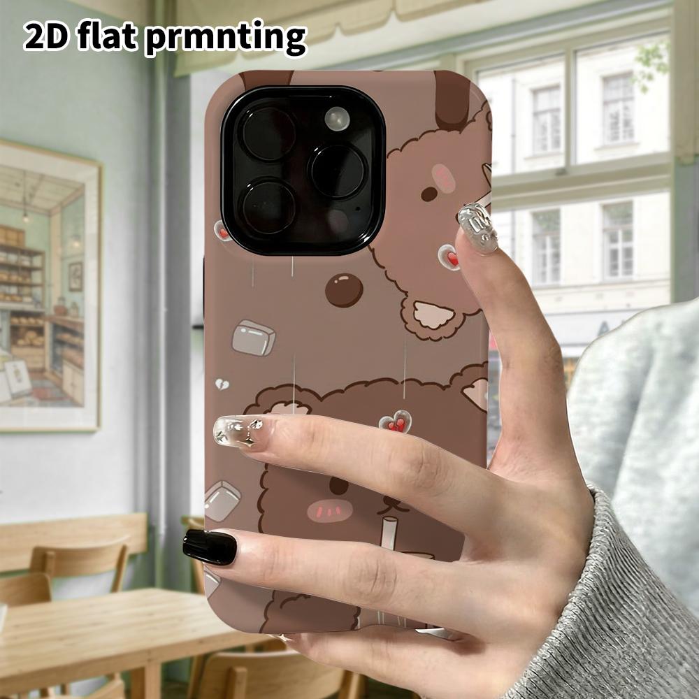 Phone case: 2D flat Samsung Galaxy A34 A35 M05 M06 S20 S22 S21 FE Plus 5G protective case, milk tea little bear, perfect Christmas and Halloween holid