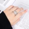Women'S Inlaid Zircon Wide Ring Personalized Index Finger Ring Electroplated Micron Rhodium Gold Silver Jewelry