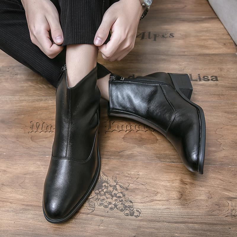 Fashion Boots Men Luxury Business Fashion Warm Leather Shoes Men Comfort Fashion Brand Chelsea Boots Gentlemen's Social Boots Men 38-46