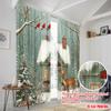 2pcs,2D Plane Printing Print Curtains Deer Cardinals Snowy House Versatile Polyester (without Rod) Art Deco Festive Use for