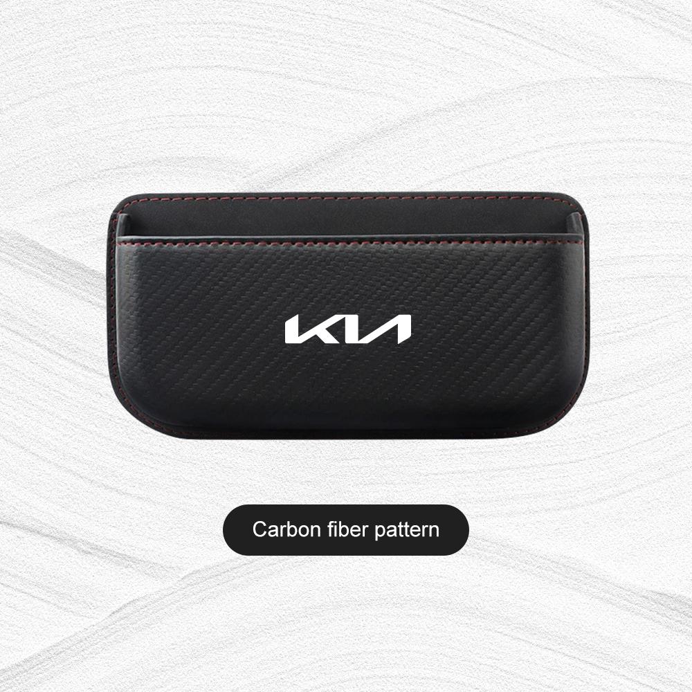 LYSH4 Leather Car Side Pocket Organizer Bag for KIA K3 K5 Sportege Picanto Optima Soul Ceed Sorento Forte Adhesive Door Storage Pouch