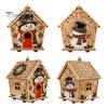 Personalized Room Ornament DIY Christmas Faux Pearl Art Painting Hanging Pendant Kit, 3D Bead Gingerbread Handmade Assembly Model House Miniature