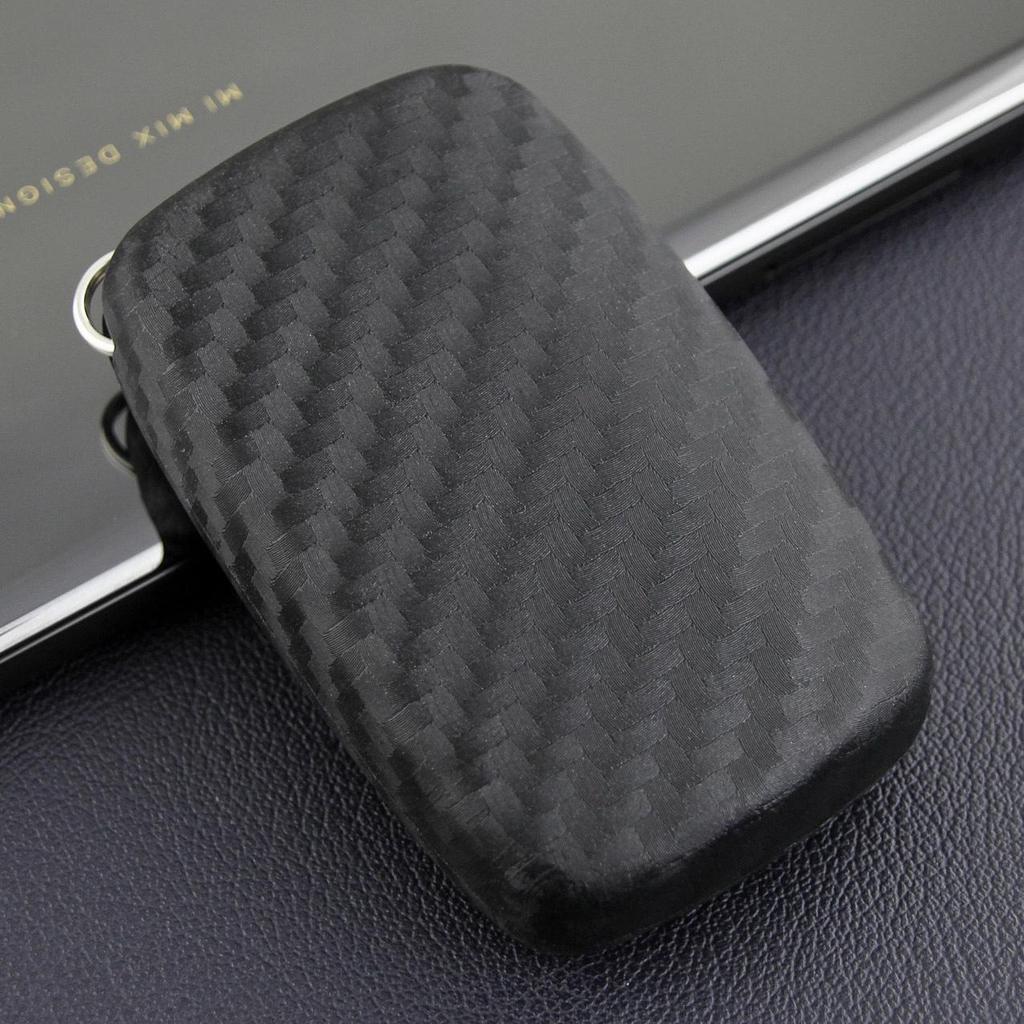 Carbon Fiber Silicone Key Case Cover for Land Rover Models: Range Rover Sport, Velar, Evoque, Discovery 4, Discovery Sport.