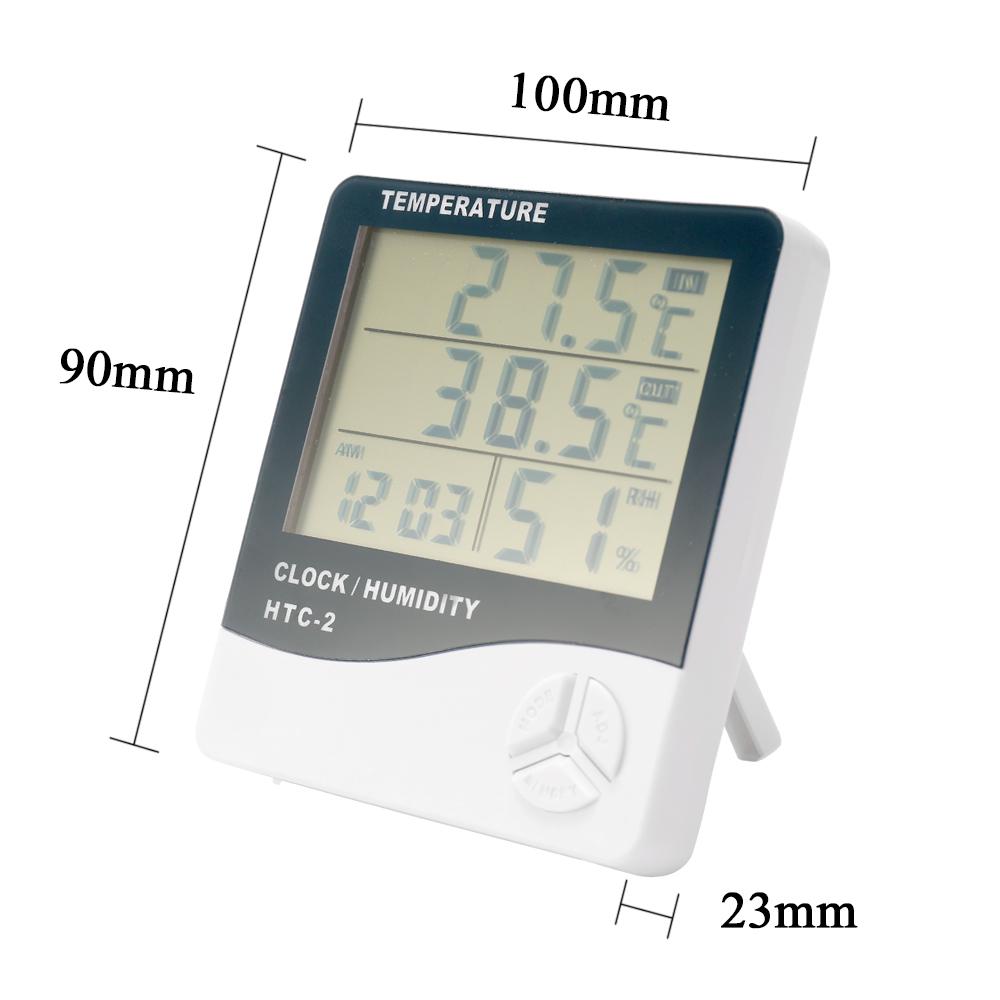 Indoor and Outdoor Large Screen Digital Display Temperature and Humidity Meter Time Calendar Alarm