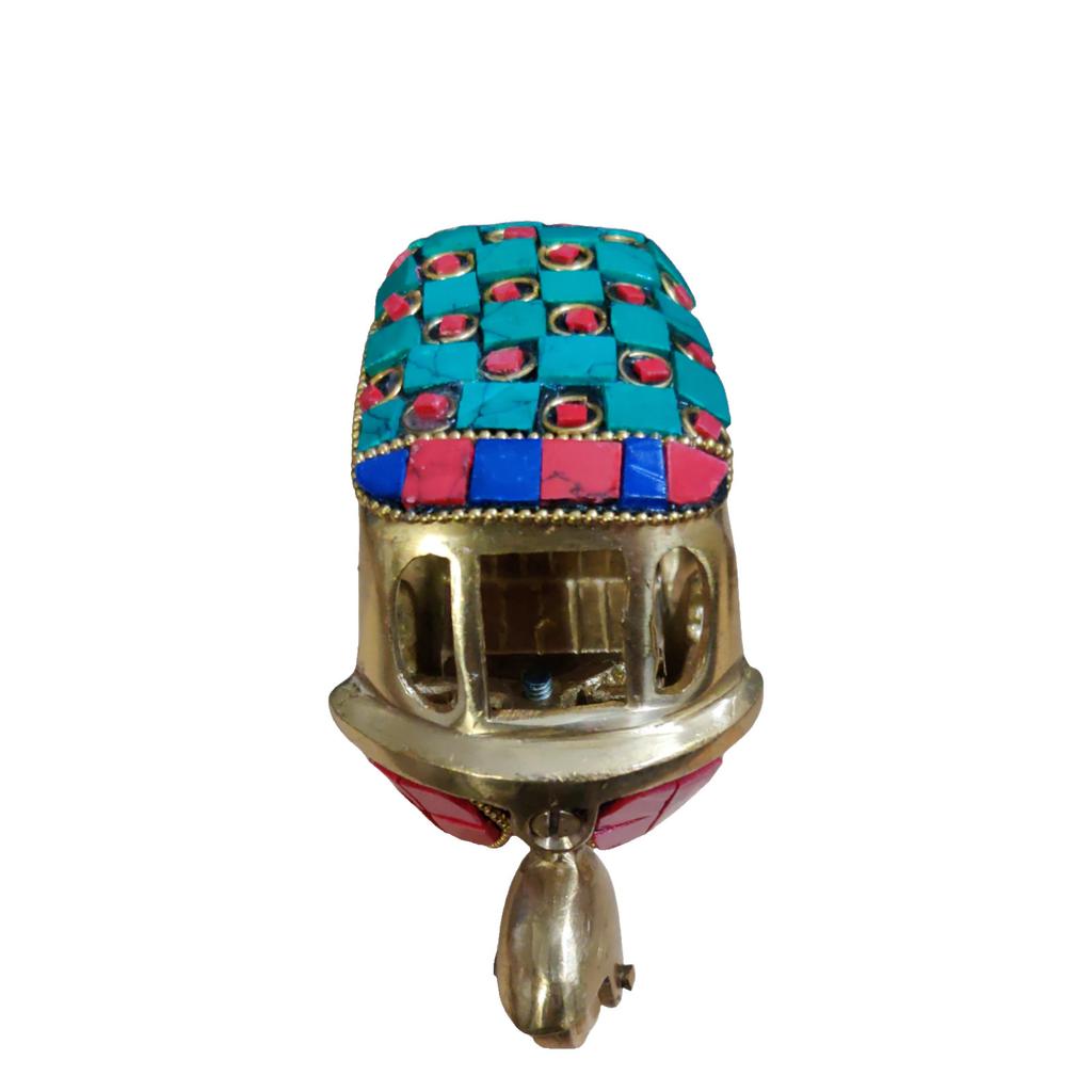 @ Brass Auto Rickshaw With Multicolor Gemstone For Showpiece Gift r725 Zr502-60%Off