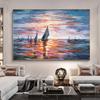 Vintage Ship Sailing Retro Nordic Canvas Poster Painting Boat At Sea Wall Art Pictures for Living Room Bedroom Office Decor