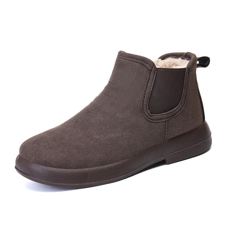 Processing custom foreign trade winter velvet women's cotton shoes warm mother shoes flat short boots non-slip snow boots