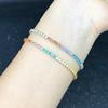 Fashion Rainbow Zirconia Tennis Bracelet for Women Crystal Charm Designer Tennis Thin Chain Bracelet On Hand Wedding Jewelry