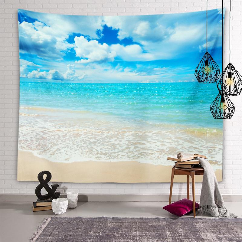 Природные пейзажи Эстетический гобелен Закат Вечерний пляжный пейзаж Художественный — фото 3