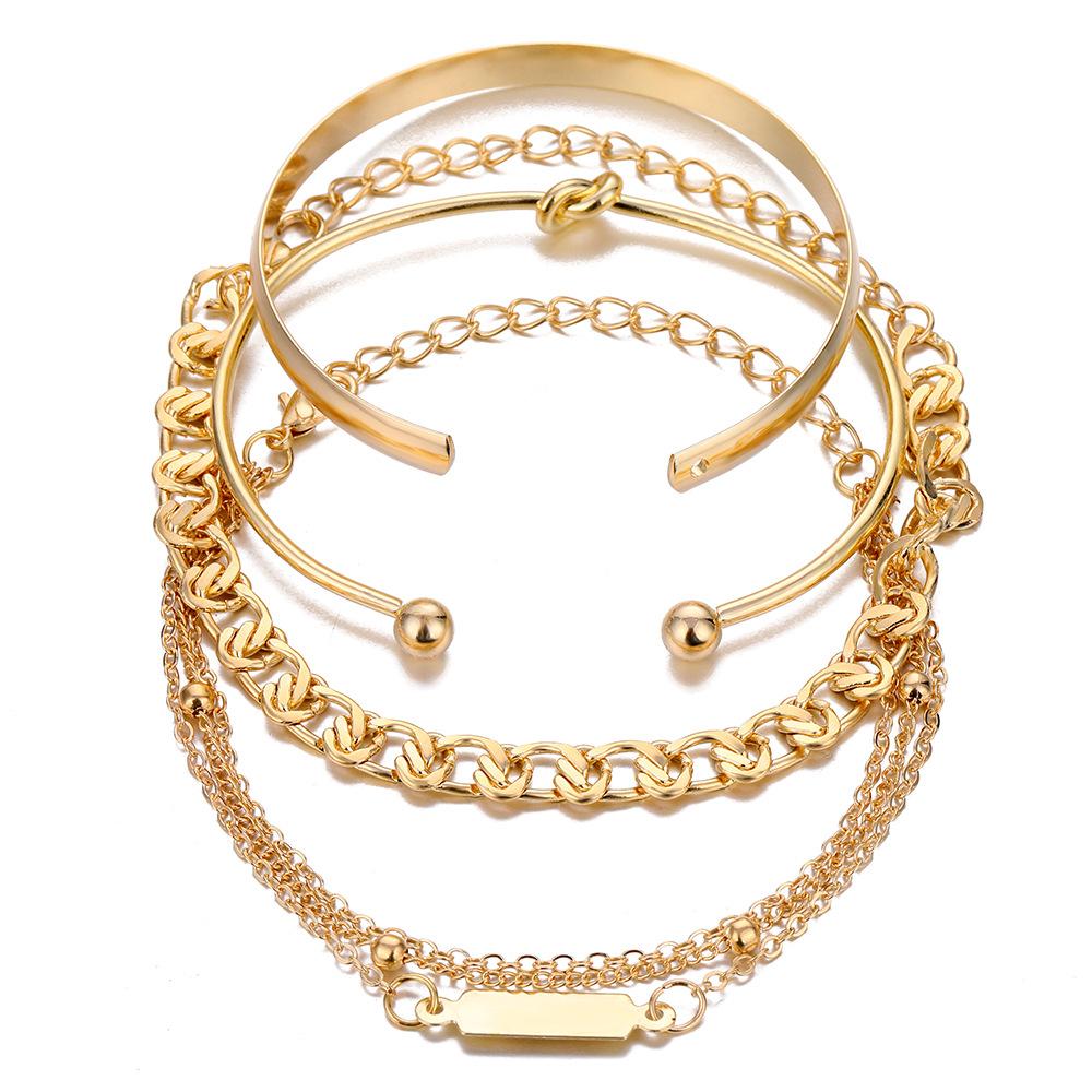 Stackable Knot Bracelet Series Wedding Fashionable Beach Vacation Style Daily Wear Women'S Bracelet Jewelry Gift 6pcs/set Party Accessories
