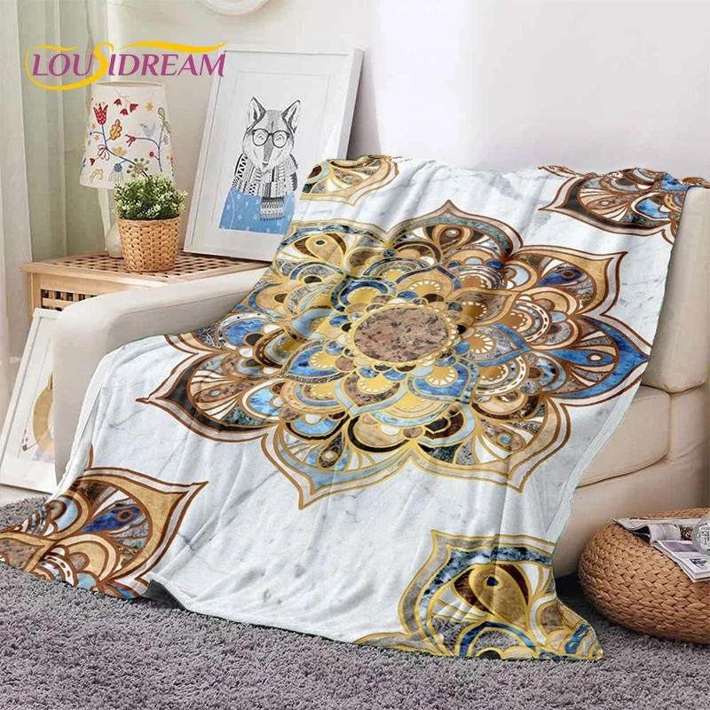 3D Mandala Yoga Flower Bohemia Meditation Nature Soft Flannel Blankets,Throw Blanket Comfortable Blanket for Picnic Beds Bedroom