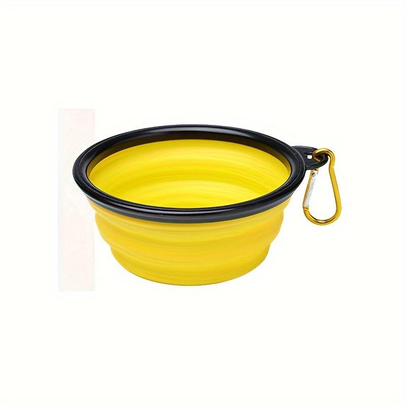 

Folding Black Frame Bowl with Keychain Pet Bowl Portable Travel Dog Bowl Convenient Cat Bowl Not Easy to Deform Folding Bowl
