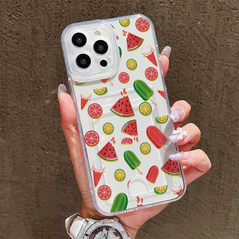 

Card Slot Holder Silicone Wallet Pocket Case For Samsung S23 S24 S25 Ultra Redmi Note 12 13 Pro Oppo A38 A58 A78 Vivo Y21 Y22 Cover Clear Phone Bumper Xiaomi Poco X3/X3 Pro