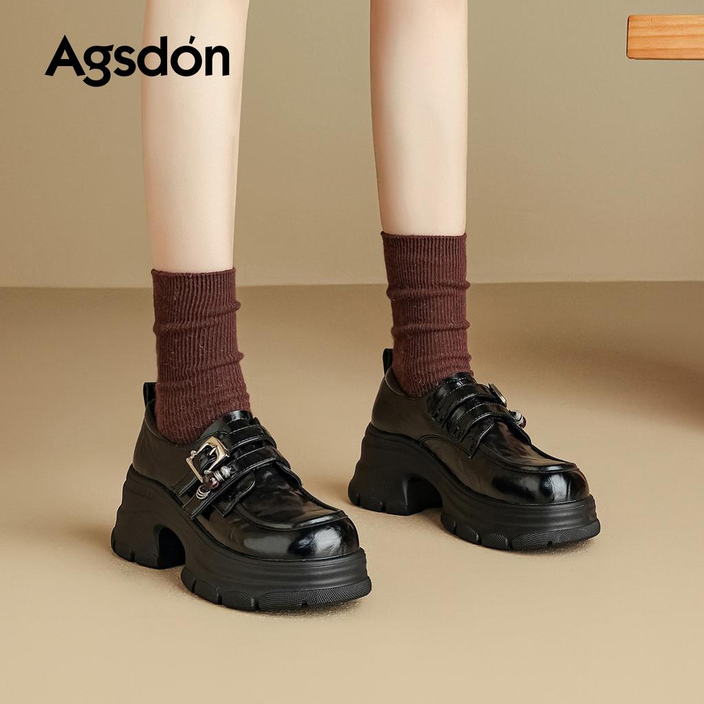 Platform Spring New Models Not Tired Feet Single Shoes Commuter Black British Small Leather Shoes