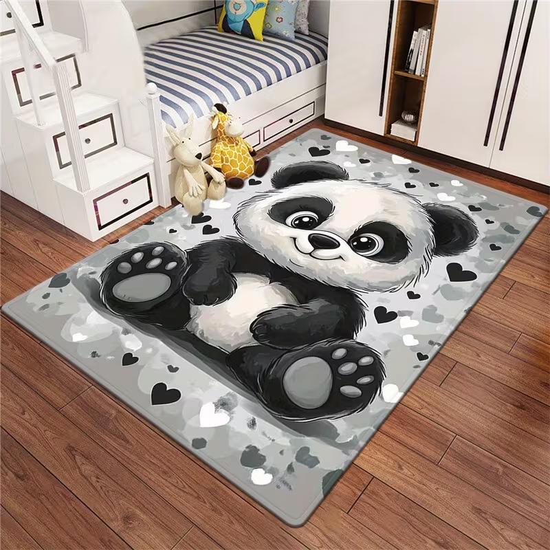 Tappeto Cartone Animato Panda Stanza Bambini Animale Carino Bianco Nero Tappeto Arredamento Accogliente Soggiorno Tappetino Gioco Bambino Tappeto Interno Esterno Comodo