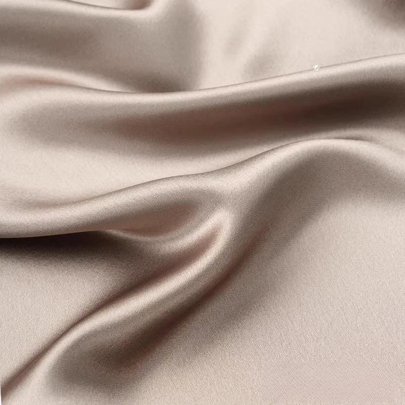 Wide 140cm Acetic Acid Satin Fabric Polyester Spandex Real Silk Fabric Lining Dress Clothing Pajamas Smooth and Silky Fabric