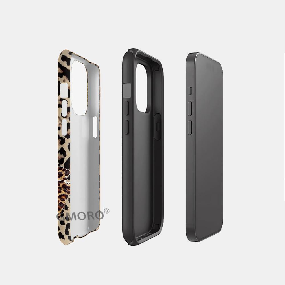 Europe and the United States hot-selling classic leopard print lip mobile phone case iPhone15 magnetic mobile phone case Apple 17 film case