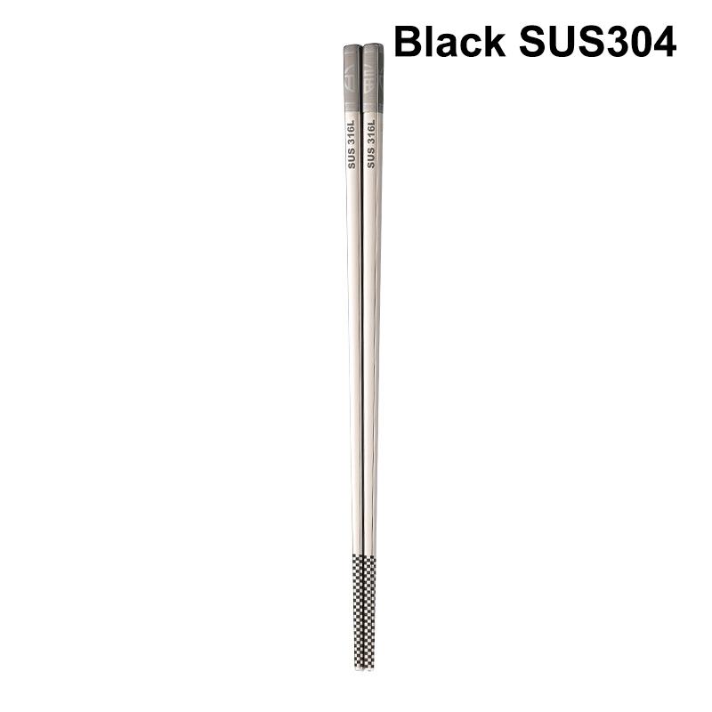 1Pair Chinese Chopsticks 304/316Stainless Steel Non-slip Sushi Chopstick Korean Japanese Food Metal Sticks Outdoor Tableware