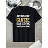 Men's Black Short Sleeve T-shirt with Humorous German Graphic Print, Relaxed Fit Crew Neck Cotton Tee for Casual Daily Wear and Funny Gift Occasions