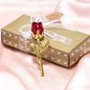Glass Rose Mini Crystal Flower Artificial Flowers Room Ornament Office Desktop Decoration Wedding Party Valentine's Day Gift