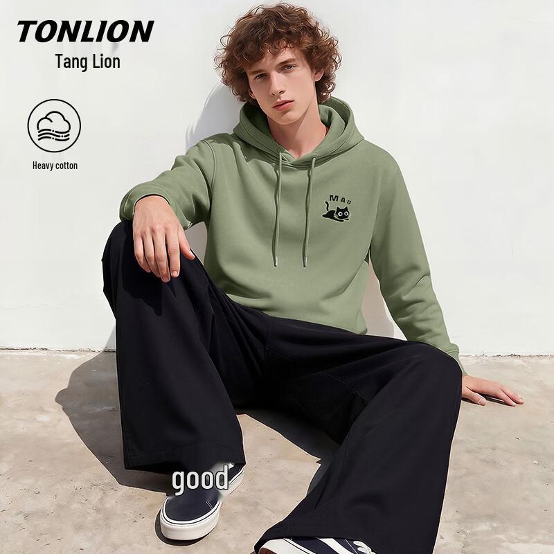 Мужская толстовка с капюшоном TonLion, тяжелая, повседневная M