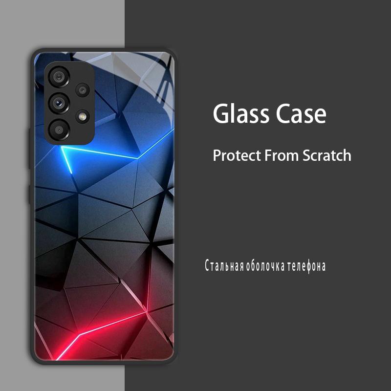 For Samsung Galaxy A52 A52S A53 Case Cover Tempered Glass Case Hard Coque Bumper For Samsung A33 A73 A13 A72 4G 5G Protect Case