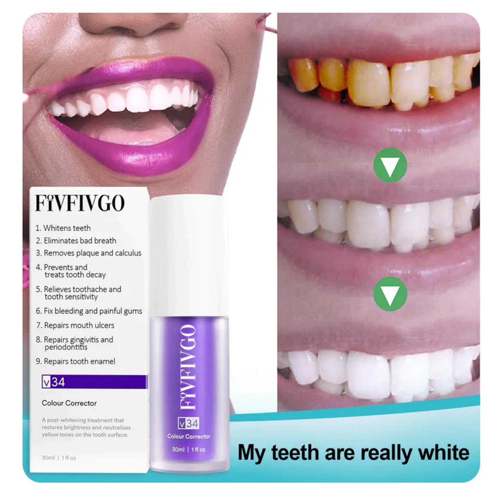 

Зубная паста для отбеливания зубов Purple Teeth, Зубная паста Purple Teeth, Белые зубы, Зубная паста для чувствительных к боли зубов, Зубная паста для отбеливания зубов для взрослых 30 мл