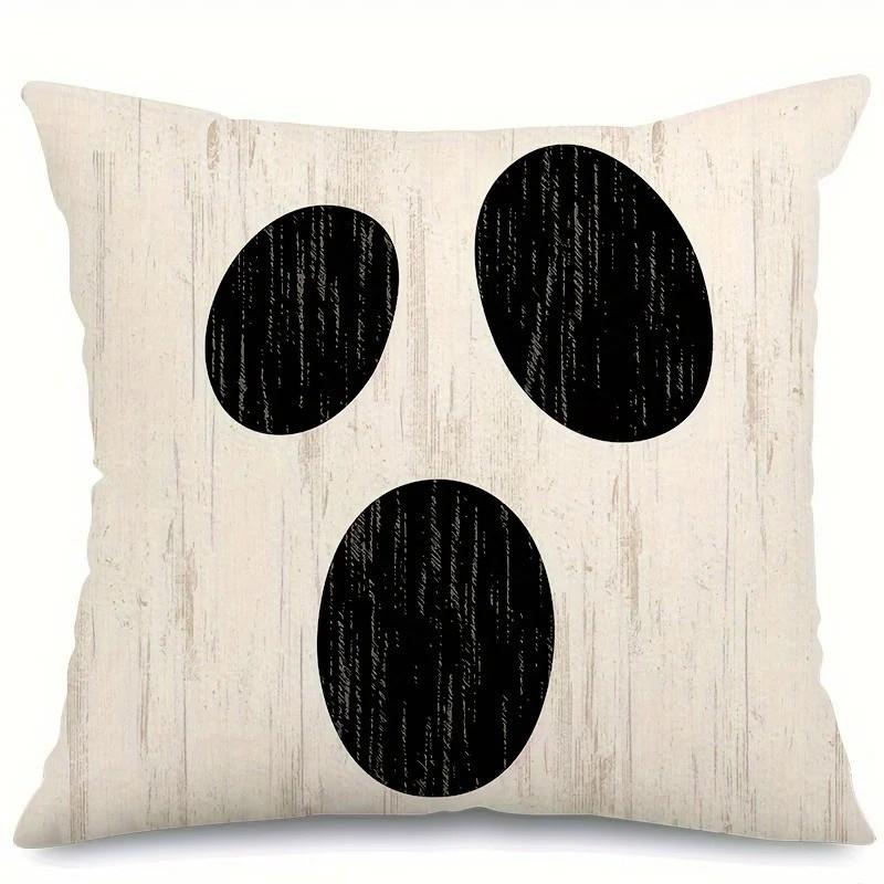 Home Decoration Halloween Theme Funny Face Digital Printing Pattern Cushion Covers For Sofa Bedroom Car Pillow Covers