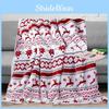 Double Blanket Plush With Christmas Snowflake Elk Printing Design For Daily