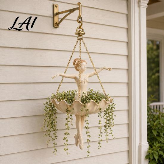 Hanging Planter Ballet Dancer Planter Decorative Flower Pot for Indoor Outdoor Garden Cute Space-saving Plant Hanger Succulents Spider Plant,