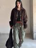 Men's Vintage Distressed Faux Suede Jacket with Airplane Buckle - Retro Autumn Style
