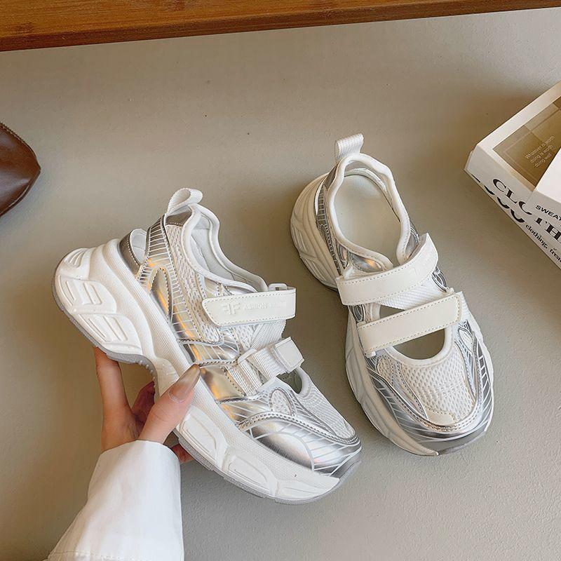 Baotou sports Velcro platform sandals women's summer new versatile dad shoes hollow breathable casual shoes