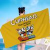 Kreslený C-Cuphead Anime Velké Mikrovláknové Plážové Ručníky Rychleschnoucí Ručník Písečné Plážové Ručníky Ručník k Bazénu Na Cestování Plavání Bazén Jóga