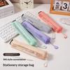 Portable Mesh Pencil Pouch Transparent Design with Smooth Zipper Hanging Hook for Business Trip Small Tools Storage