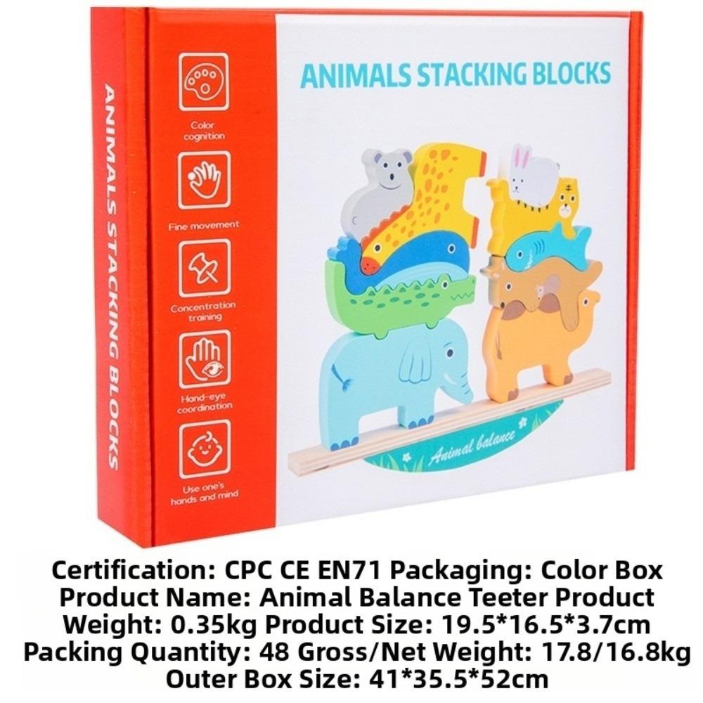 Wooden Wooden Animal Stacking Block Stacking Layer Multi-Layer Stacking Shape Matching Puzzle Cognitive Learning Sensory Play