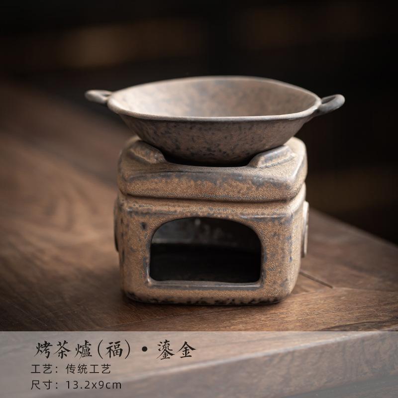 

Handmade Gilded Tea Warmer Stove Household Flavoring Tea Leaf Rack Japanese Candle Heater Fried Tea Fire Stoves Teaware Cafes