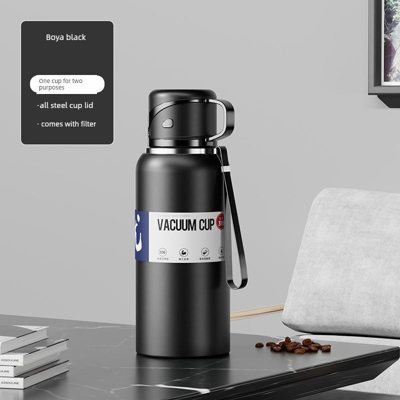 Outdoor Large-Capacity Thermos Cup for Men, Business Portable Stainless Steel Water Cup, Gift Tea Cup