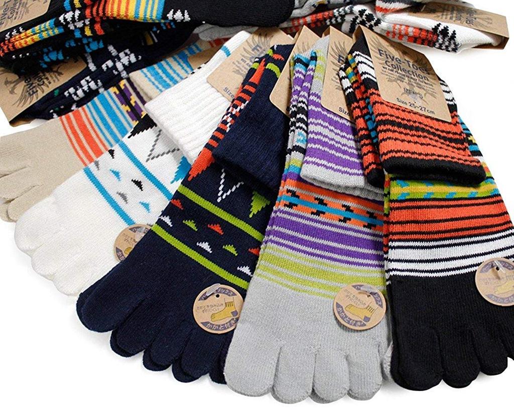 Native Design [box408] Men's Five-Toe Socks, 10-Pair Set,