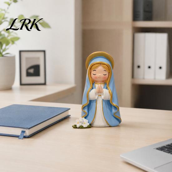 Lebendige Mädchenstatue Niedliche Harzfiguren, Mini Betende Sammlerfigur, Kleine Ornamente für Haus Büro Schreibtisch Dekoration Schlafzimmer Dekoration