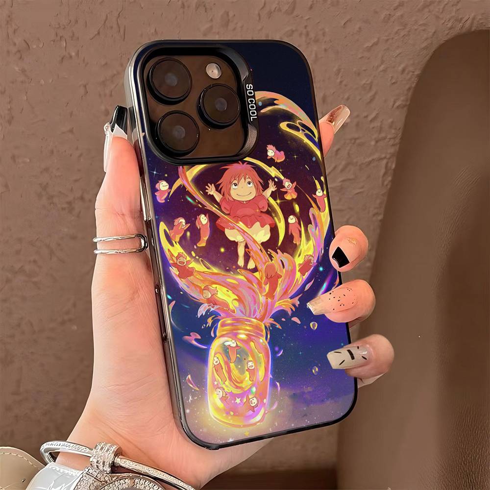 Japanese Cute P-Ponyo Movie On The Cliff For IPhone 17 16 15 14 13 12 11 Pro Max Plus Matte Color Back Phone Cover