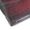 Great BERLUTI Card Case Core Logic Calligraphy Scritto L-shaped zipper Burgundy Used